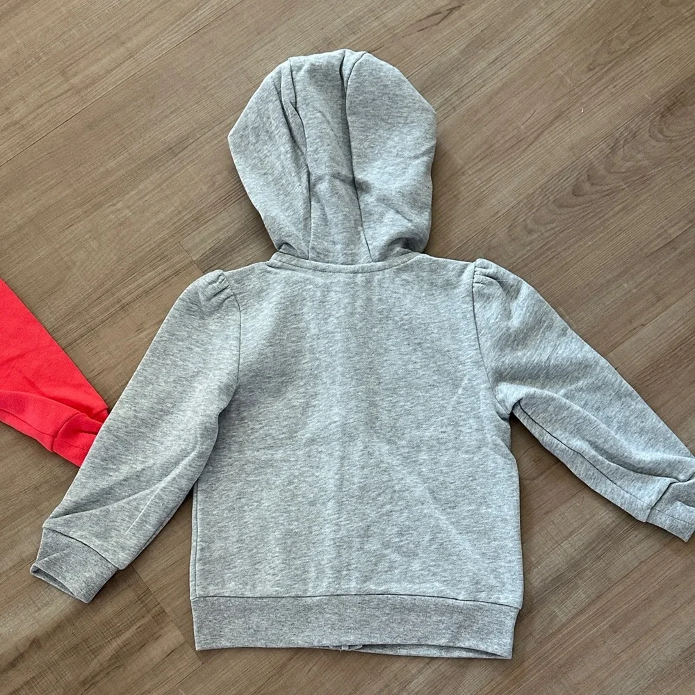 Carter’s Girls 2pcs Fleece Full Zip Hoodie Set - Neon Pink and Gray